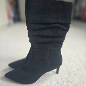 Women's suede slouch boots